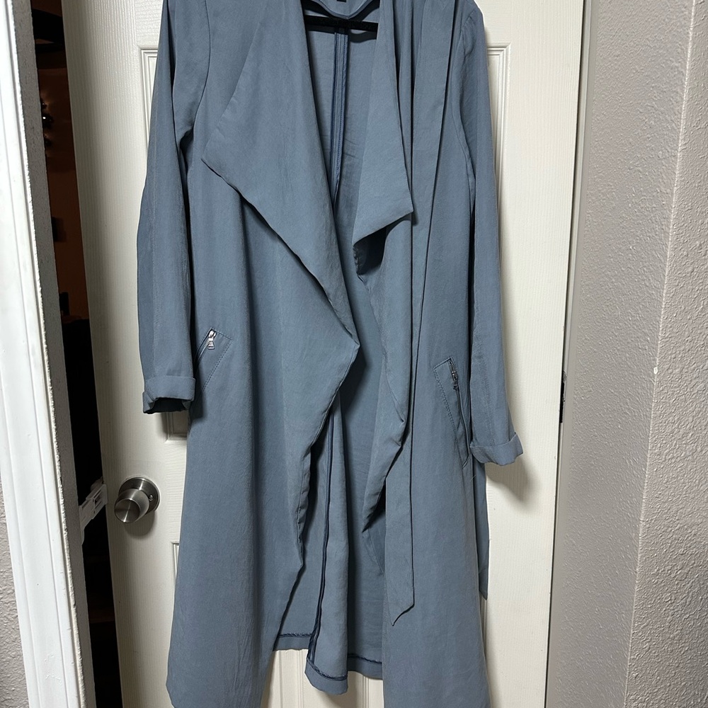Stylish Blue Drape Coat